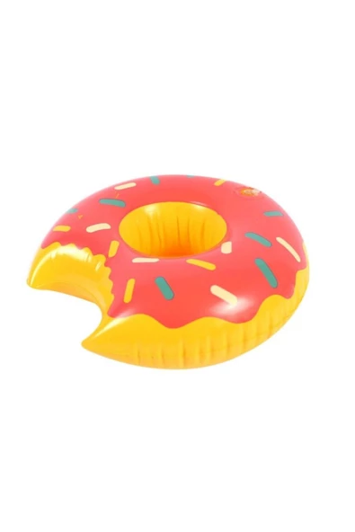 NETAVANTAJ Donut Karpuz Flamingo 3lü Şişme Havuz Deniz Bardak Tutucu Float Bar Set - 4