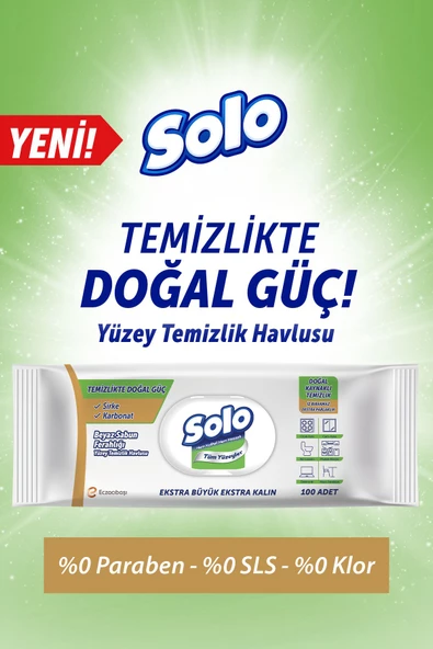 SOLO YÜZEY TEMİZLİK HAVLUSU DOĞAL SABUN 100LÜ - 3