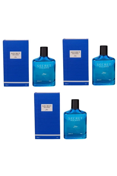 Secret Milano Blue 100 ML Erkek Parfümü 3 Adet