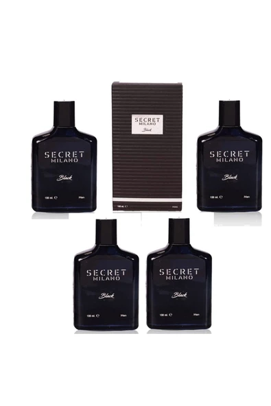 Secret Milano Black Edc 100 Ml Erkek Parfümü 4 Adet