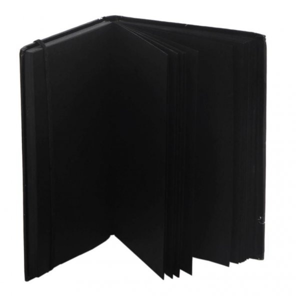 Klaket Lastikli Siyah Defter Beyaz Kalem Hediyeli - 2