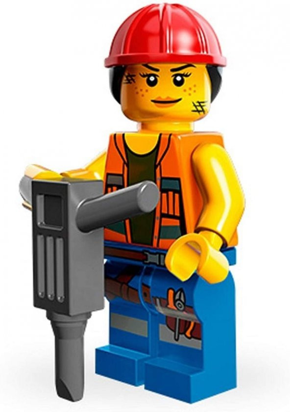 Lego Minifigür - Lego Movie Seri 1 - 71004 - Gail the Construction Worker