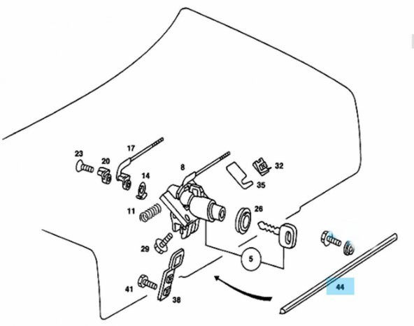 MERCEDES W201 BAGAJ KAPAĞI ÇITASI 2017500193 - 2017580202 - 2
