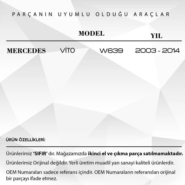 Mercedes W639 Vito, Mixto için Arka Silecek Dişlisi - 2