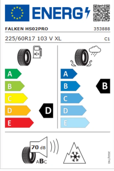 Falken Eurowinter HS02 Pro 225/60R17 103V XL M+S 3PMSF 4x4 Kış Lastiği (Üretim Yılı: 2023) - Resim 3