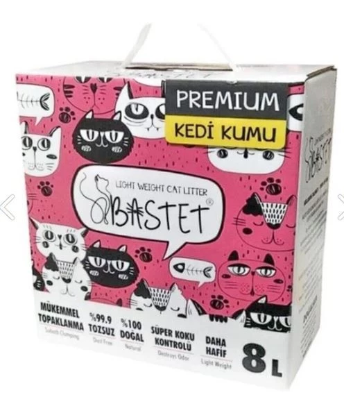 Natural Bastet Bastet Topaklanan Premium Doğal Kedi Kumu 8 Lt