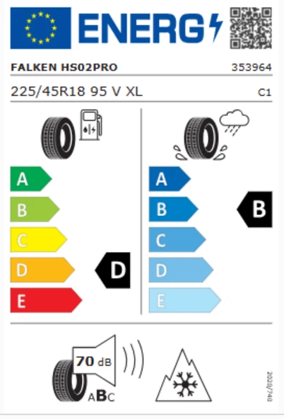 Falken Eurowinter HS02 Pro 225/45R18 95V XL M+S 3PMSF Oto Kış Lastiği (Üretim Yılı: 2023) - 2