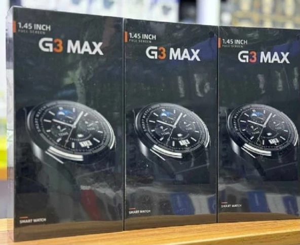 G3 Max Akıllı Saat (IOS-ANDROID uyumlu) GÜMÜŞ RENK 3 KORDONLU - 3