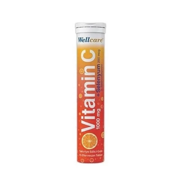 Wellcare Vitamin C + Selenyum 15 Efervesan Tablet