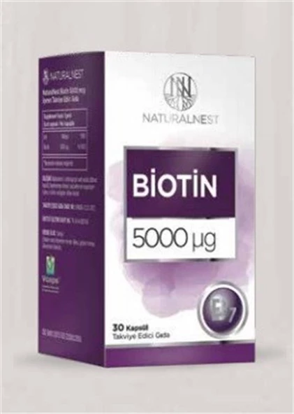 Naturalnest Biotin 5000 ug Takviye Edici Gıda 30 Kapsül