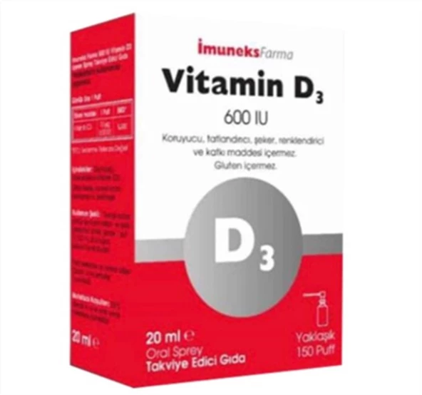 İmuneks Vitamin D3 600 IU Sprey 20 ml