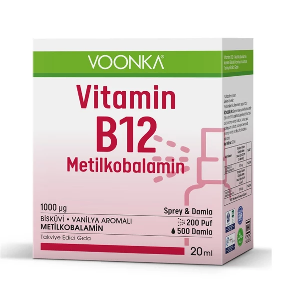 Voonka Vitamin B12 Oral Sprey & Damla 20ml