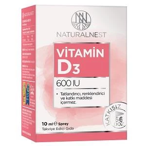 Naturalnest Vitamin D3 600 IU Sprey 10 ml