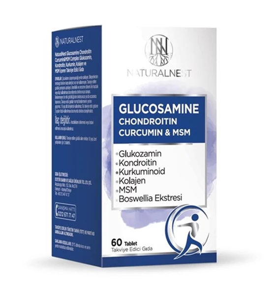 Naturalnest Glucosamine Chondroitin Curcumin & MSM Tablet 60 lı