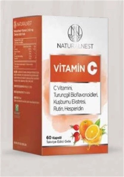 Naturalnest Vitamin C Takviye Edici Gıda 60 Kapsül