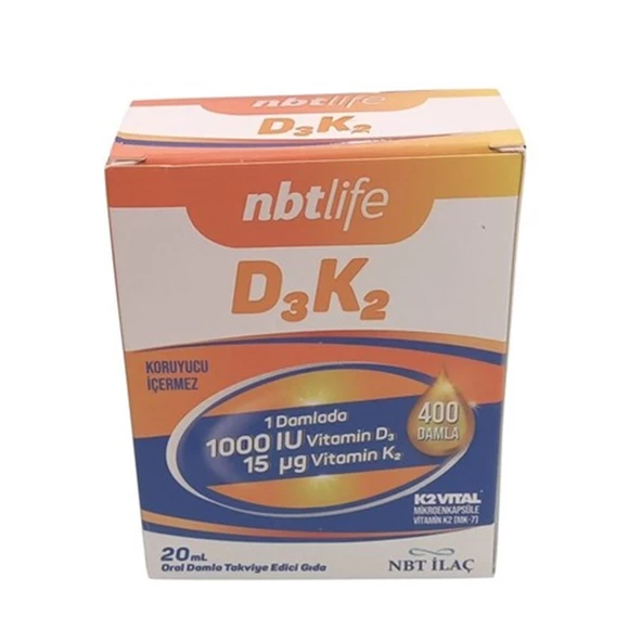 NbtLife D3K2 Vitamin 20 ml Oral Damla