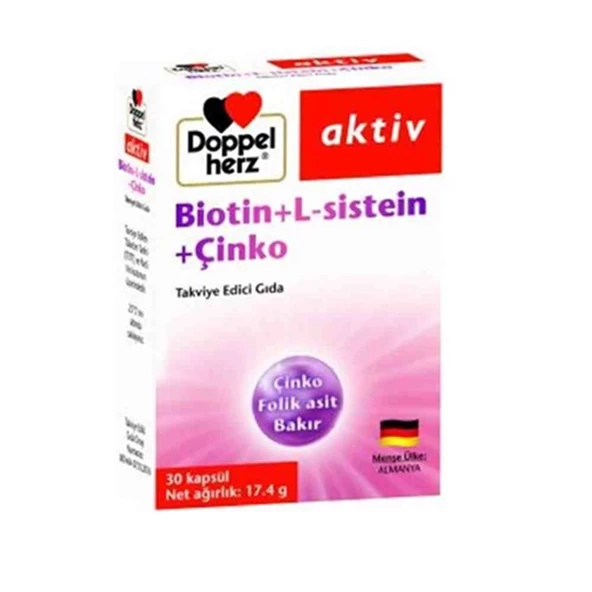 Doppelherz Aktiv Biotin+L-sistein+Çinko 30 Kapsül