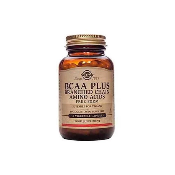 Solgar BCAA Plus  Branched Chain Amino Acids  50 Kapsül