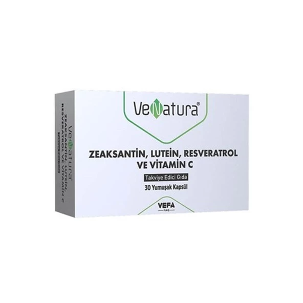 VeNatura Zeaksantin Lutein Resveratrol ve Vitamin C Takviye Edici Gıda 30 Yumuşak Kapsül