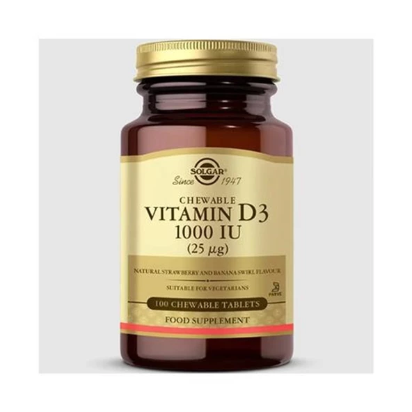 Solgar Vitamin D3 Cheaweble 1000 IU 100 Tablet