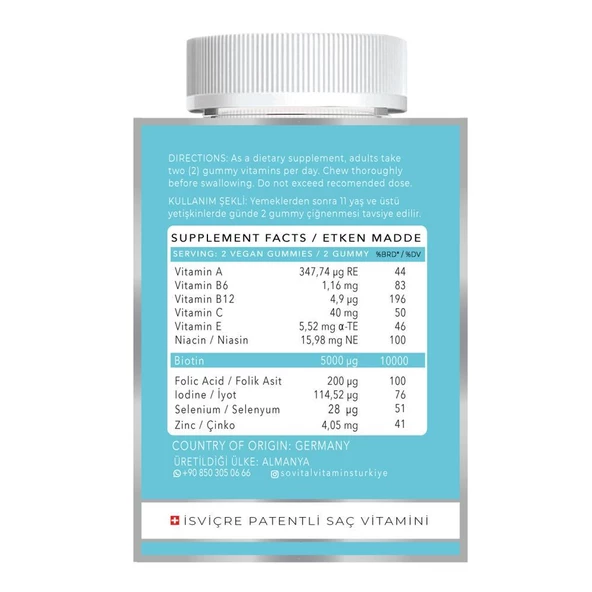 Sovital Hair Vitamins 60 Gummies - 2
