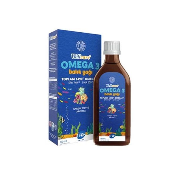 Wellcare Omega 3 Doğal Karışık Meyve Aromalı Balık Yağı 150 ml