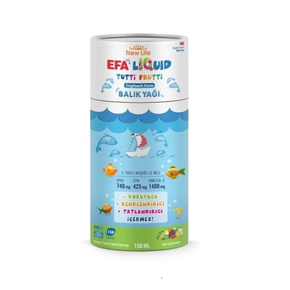 New Life Efa Liquid Balık Yağı Sıvı 150 ml - Tutti Frutti