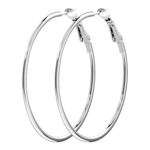 Kadın 316 L Çelik 6 cm Halka Küpe - Resim 3