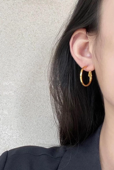 Kadın 316 L Çelik 3 cm Halka Küpe ürün görseli