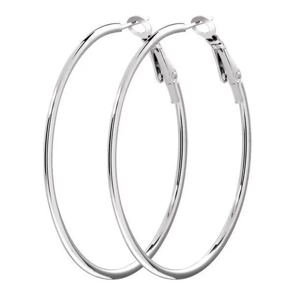 Kadın 316 L Çelik 3 cm Halka Küpe - Resim 3