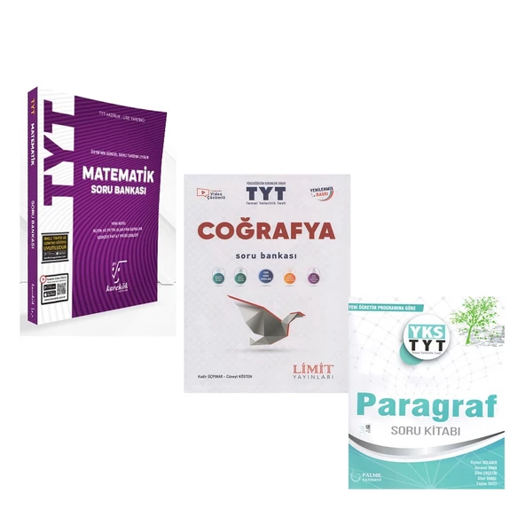 TYT Limit Coğrafya Karekök Matematik Palme Paragraf Soru Bankası 3 Kitap Set