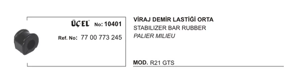 VİRAJ DEMİR LASTİĞİ ORTA 10401 R21 GTS 7700773245 7700773245 GOLD - 1