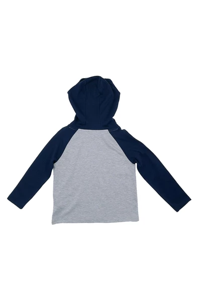 Fenerbahçe Orijinal Lisanslı Kapüşonlu Lacivert Gri Çocuk Sweat - 4