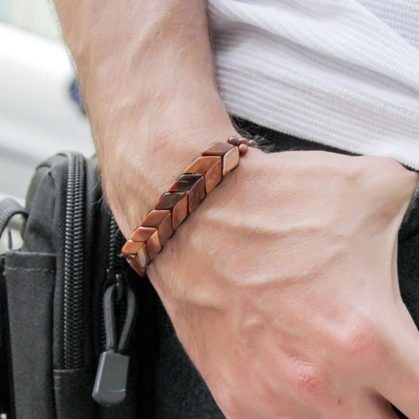 Doğal Kuka Ağacı Erkek Asansörlü Bileklik eub63 - Resim 3