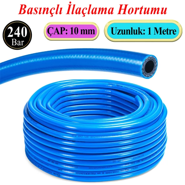 Basınçlı İlaçlama Hortumu 240 Bar 10 mm 1 Metre Ağaç Bitki Yaprak Sebze Meyve Tarım Ziraat Hortum