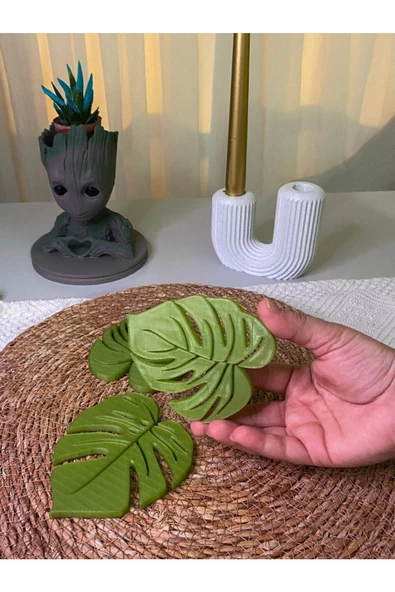 Handmade  Yaprak Bardak Altı - 4