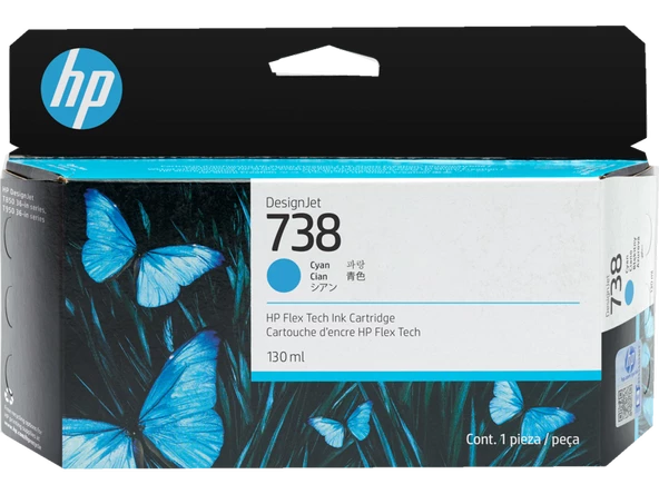 HP 498N5A 738 CYAN DESIGNJET INK 130 ML