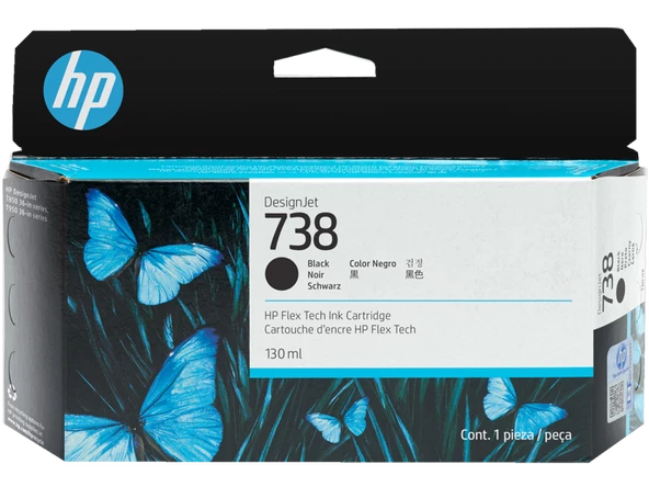 HP 498N4A 738 BLACK DESIGNJET INK 130 ML ürün görseli