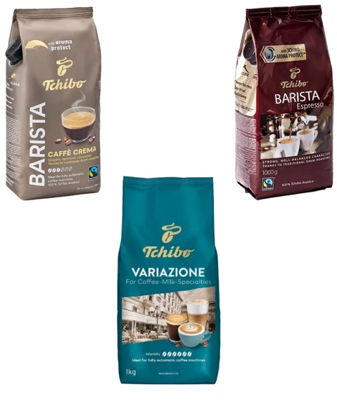 Tchibo Barista Espresso-Caffé Créme-Variazon Çekirdek Kahve Set (1KG x3)