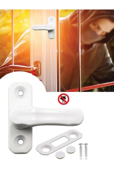 SPRENDA Pvc Kapı Pencere Pimapen Emniyet Kilidi Çocuk Hırsız Güvenlik Mandalı - Beyaz - 2
