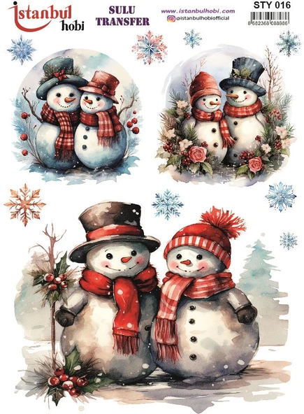 Yılbaşı Sulu Transfer 25x35cm STY016 ürün görseli 1