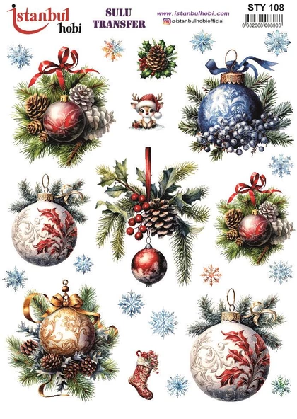 Yılbaşı Sulu Transfer 25x35cm STY108 ürün görseli