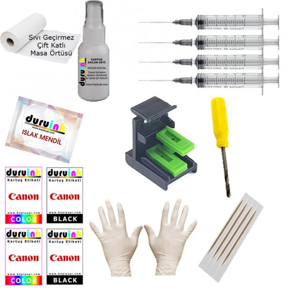 CANON MP330 MP480 MP490 SİYAH KARTUŞ MÜREKKEP DOLUM SETİ 2X100ML (PG 510) RENK Non Oem - Resim 2