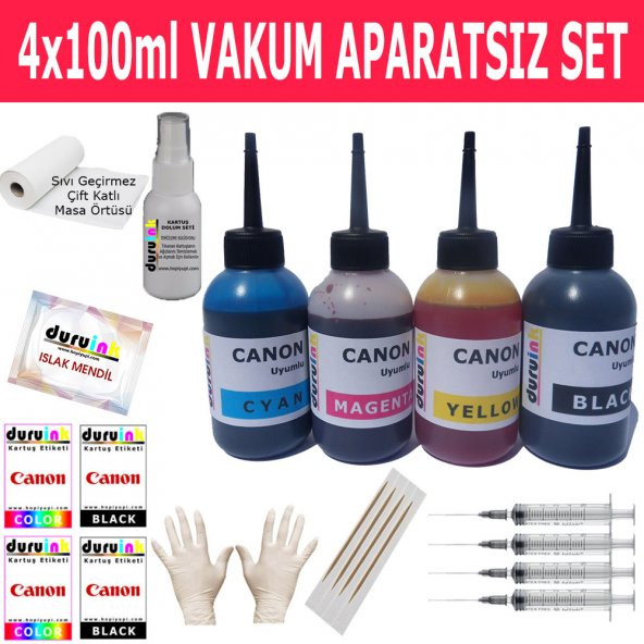 CANON iP2600 MP140 MP190 (PG 37 CL 38) KARTUŞ MÜREKKEP DOLUM SETİ 4X100ML RENK ürün görseli