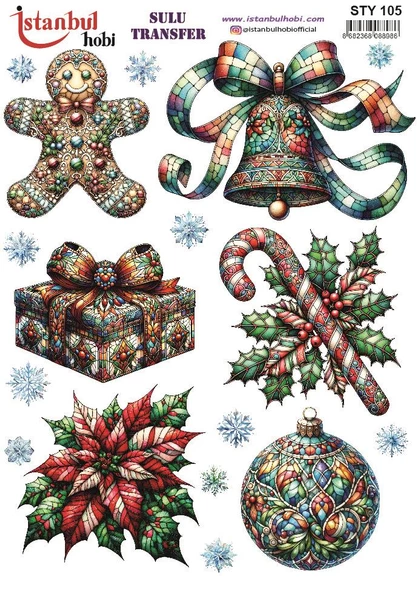 Yılbaşı Sulu Transfer 25x35cm STY105