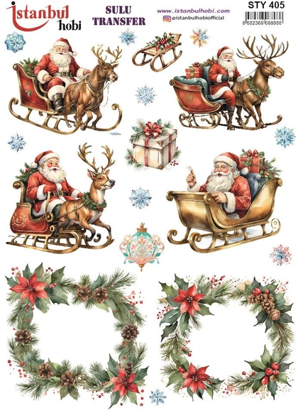 Yılbaşı Sulu Transfer 25x35cm STY405 ürün görseli 1
