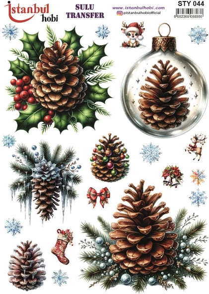 Yılbaşı Sulu Transfer 25x35cm STY044 ürün görseli 1