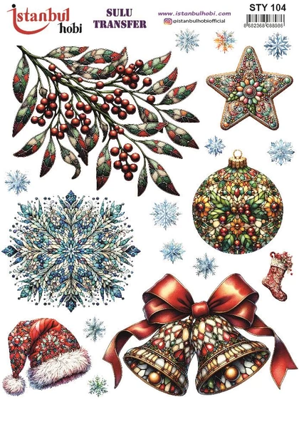 Yılbaşı Sulu Transfer 25x35cm STY104