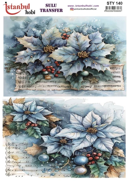 Yılbaşı Sulu Transfer 25x35cm STY140 ürün görseli 1