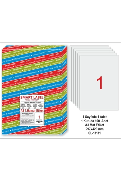 Çözüm Kağıt A3 1,Hamur Etiket - Smart Label - 100 Adet